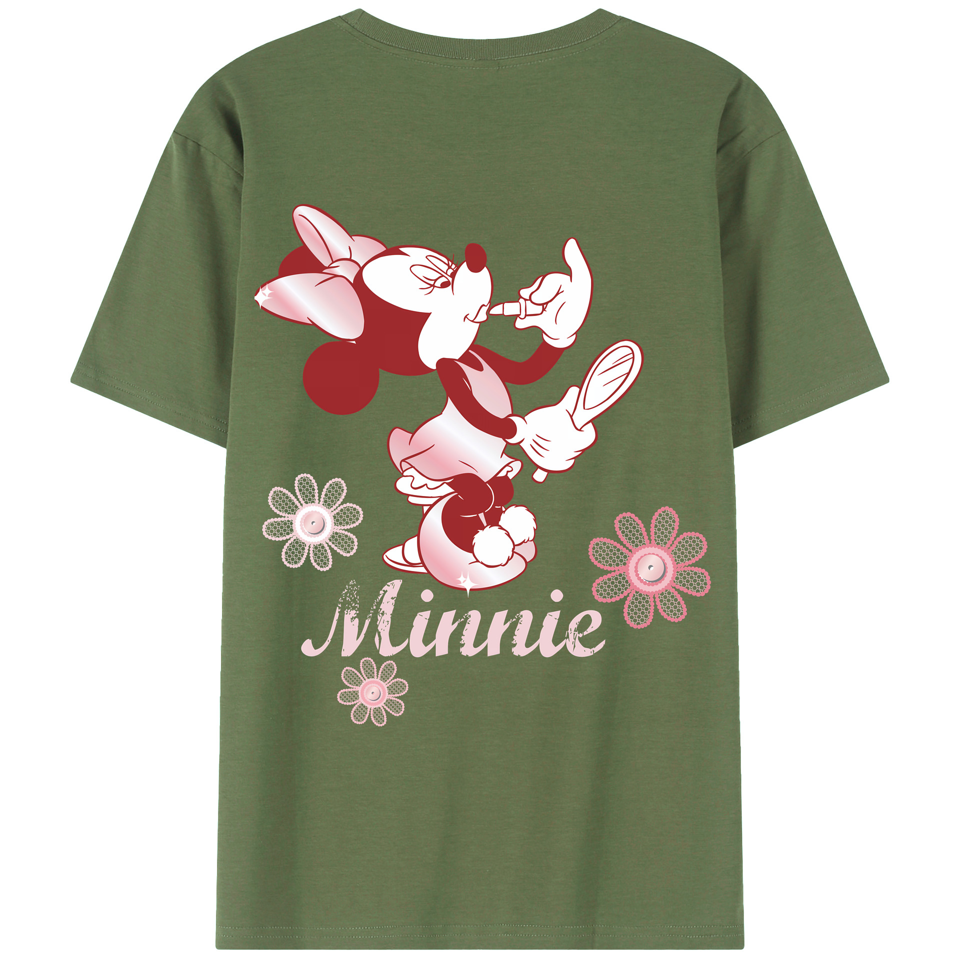 （画像用） ミッキーマウス Mickey Mouse 綿100％ メンズ半袖Tシャツ（バックプリント） 通気性
